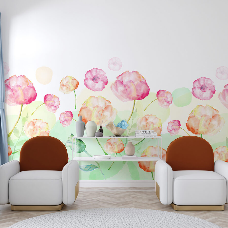 Pintura a aguarela de flores