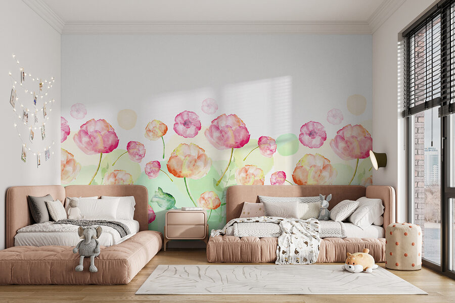 Pintura a aguarela de flores