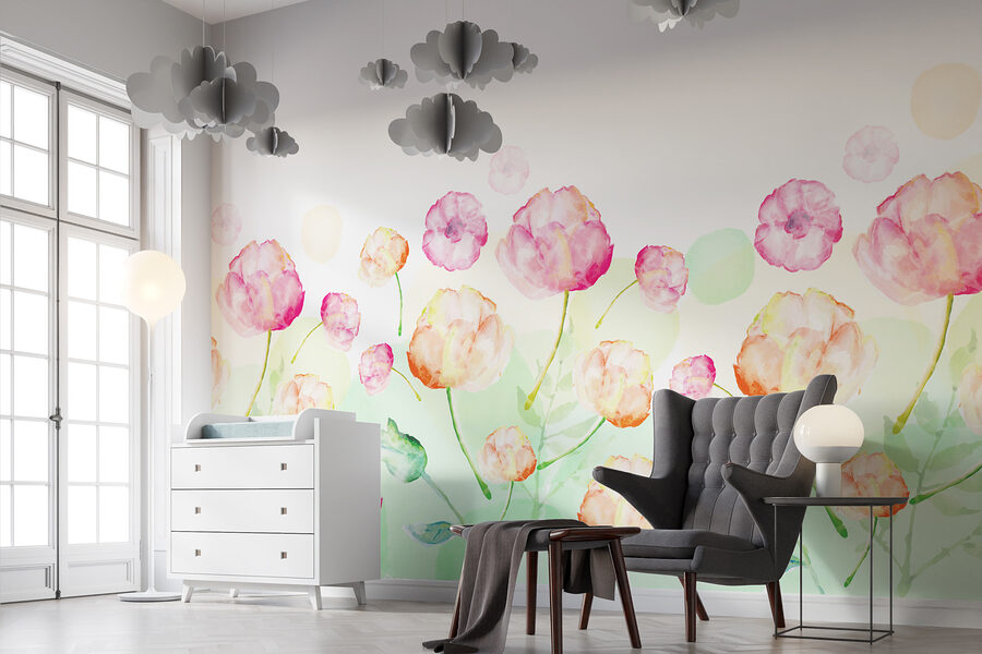 Pintura a aguarela de flores