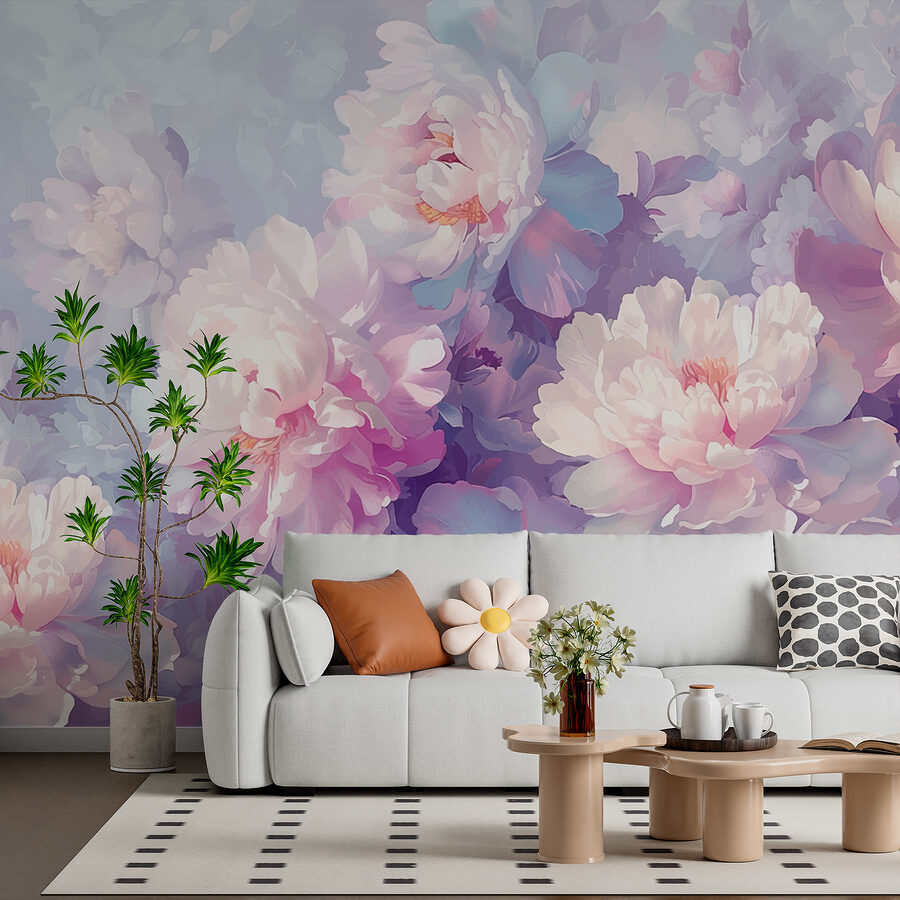 Grupo de flores sobre um fundo branco