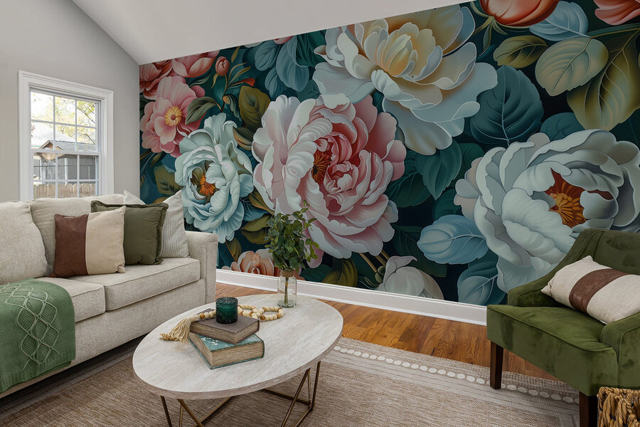 Papel de parede Grande plano de flores