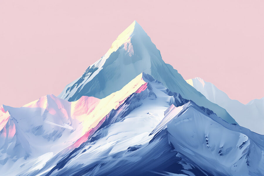 Montanha com neve no topo