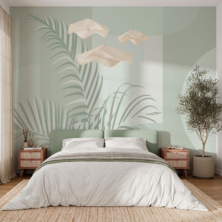 Elegantes folhas de palmeira com tons suaves. Elegantes folhas de palmeira com tons suaves.