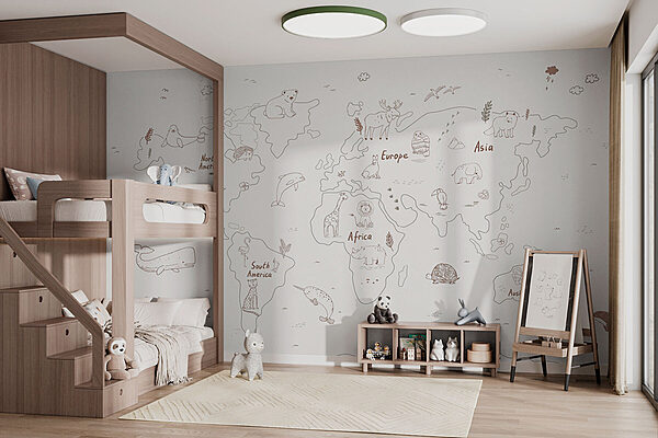 Mapa do mundo com animais Mapa do mundo com animais