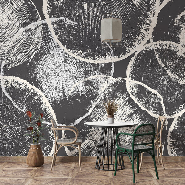 Group of circles on a gray background