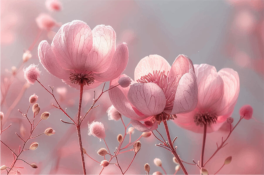 Grande plano de flores