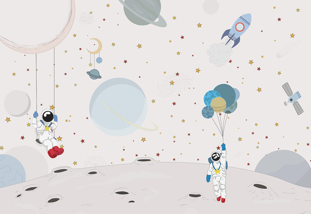 Desenho animado de astronautas na lua Desenho animado de astronautas na lua