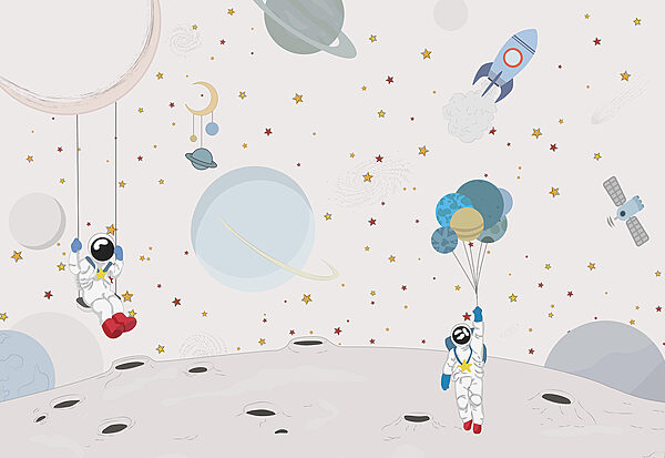 Desenho animado de astronautas na lua Desenho animado de astronautas na lua