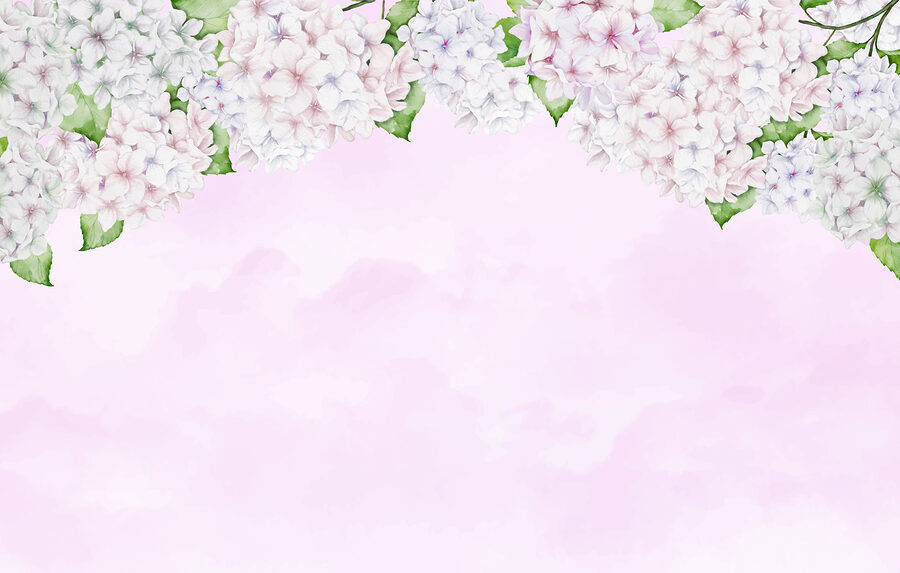 Papel de parede Rebordo de flores cor-de-rosa e brancas - Image 3