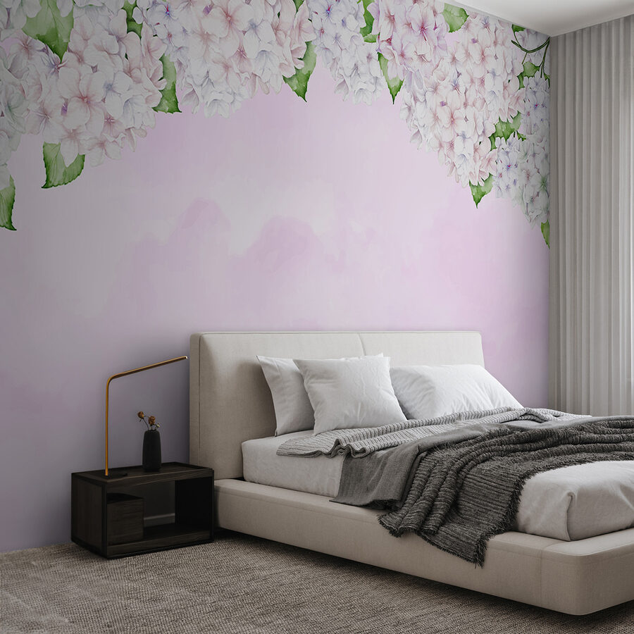 Papel de parede Rebordo de flores cor-de-rosa e brancas - Image 2