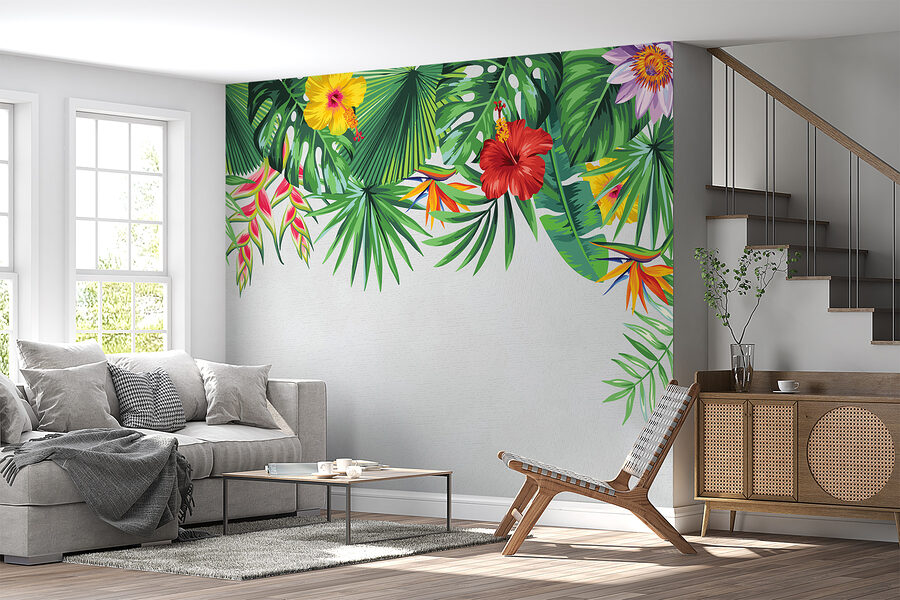 Grupo de folhas tropicais