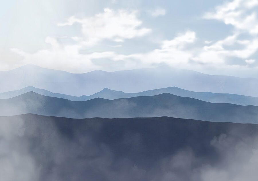 Cordilheira com nuvens Cordilheira com nuvens