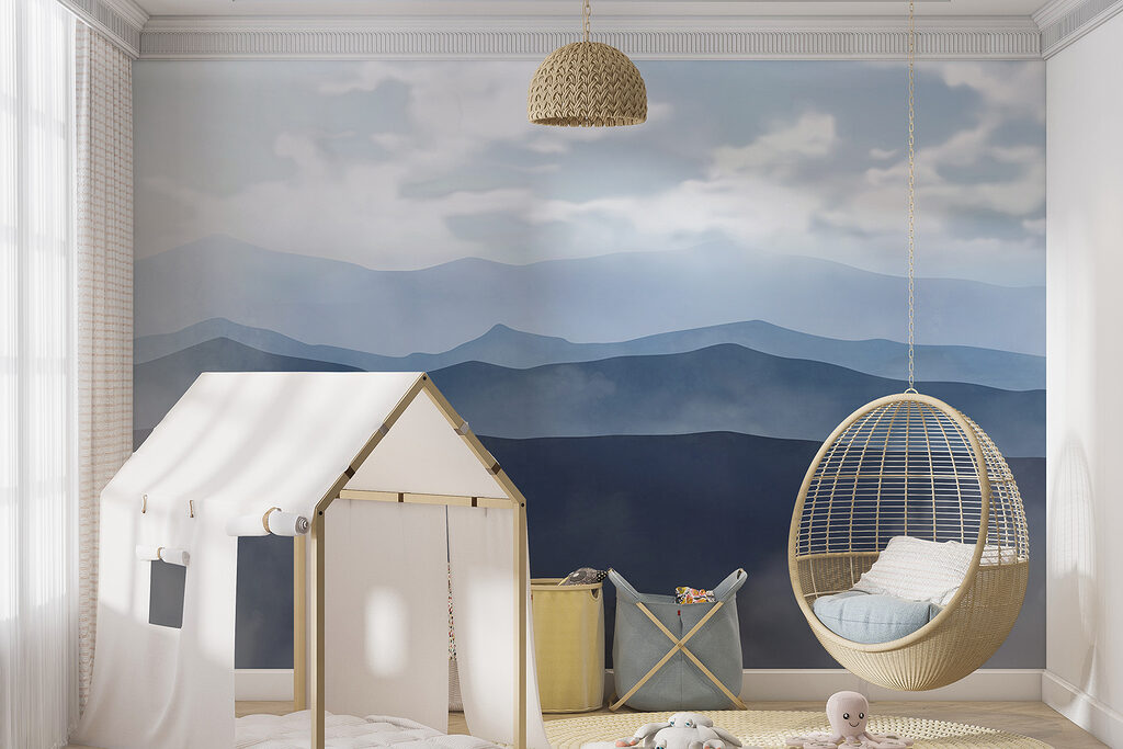 Mountain range with clouds