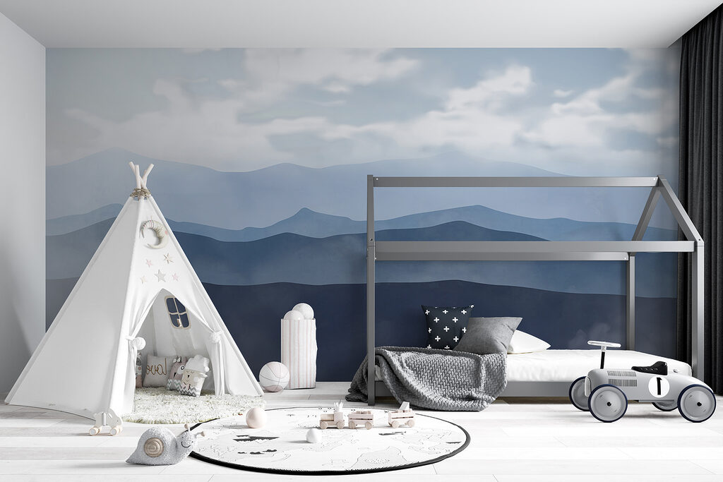 Mountain range with clouds