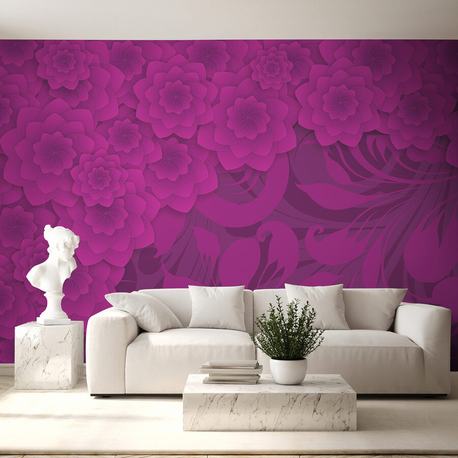 Fundo floral roxo e cor-de-rosa