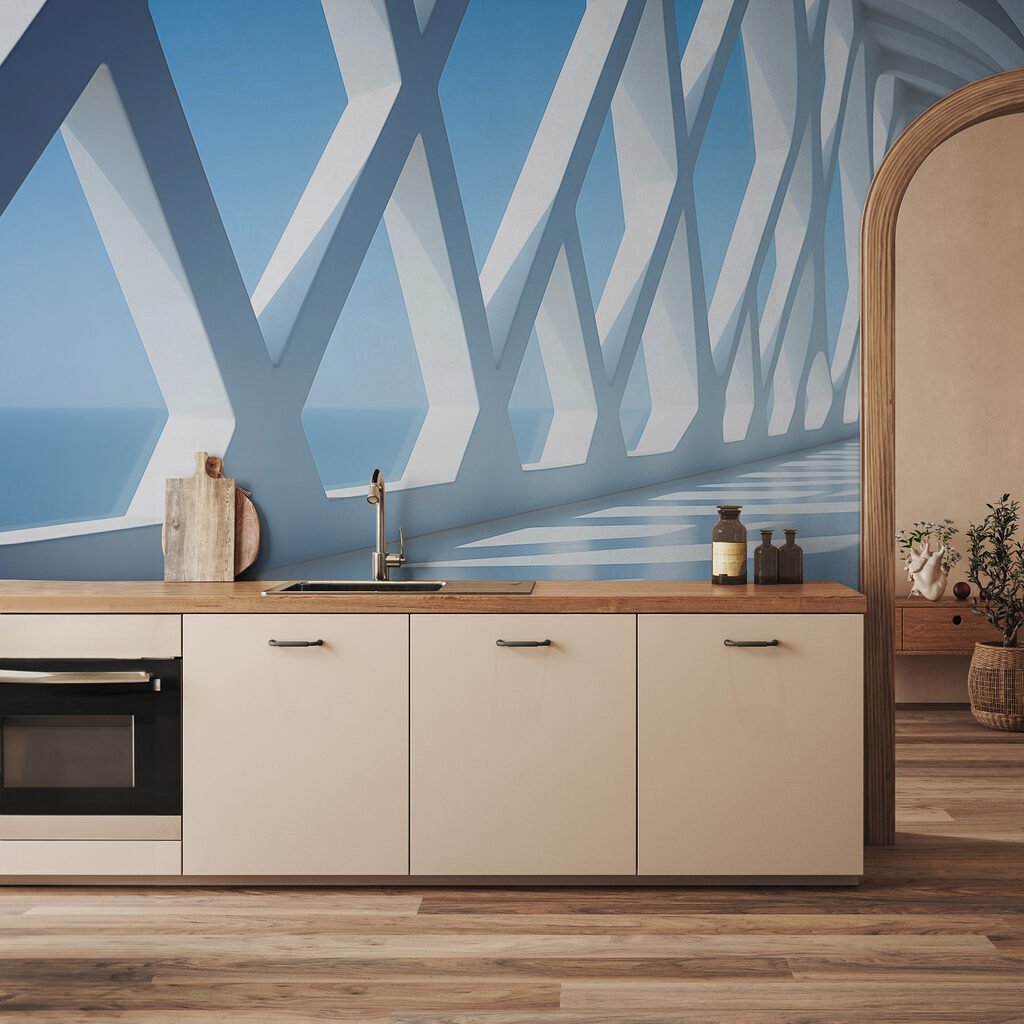 White wall with many windows White wall with many windows