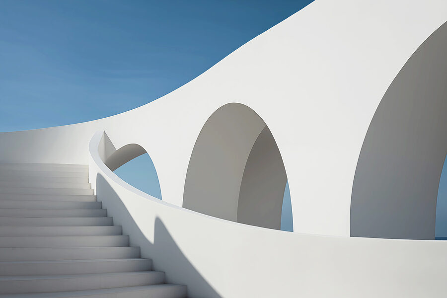 Papel de parede Escada branca com arcos - Image 3