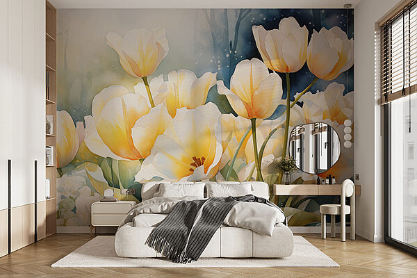 Pintura de flores brancas Pintura de flores brancas