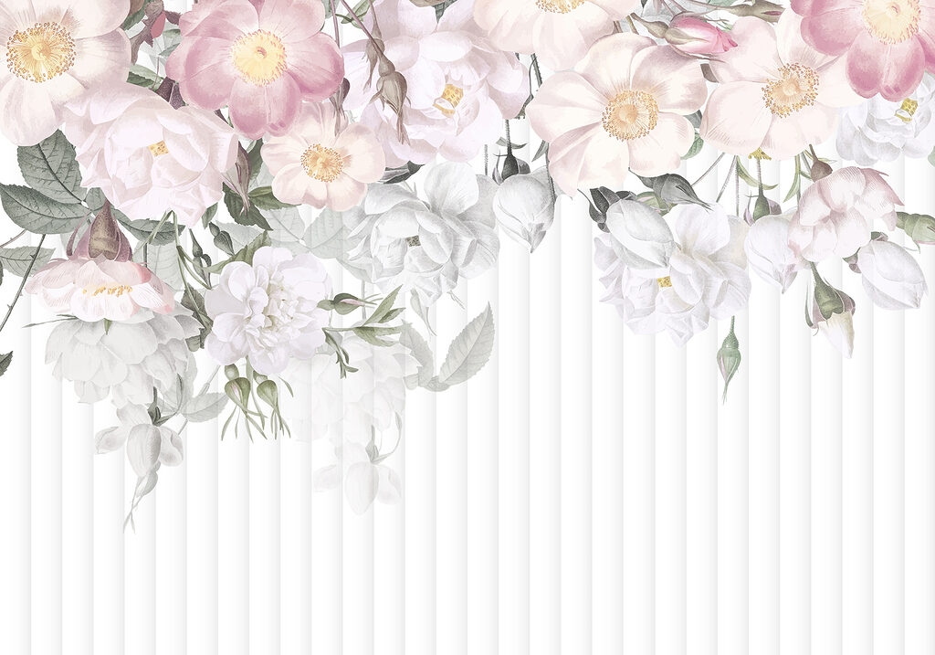 Grupo de flores sobre um fundo branco Grupo de flores sobre um fundo branco