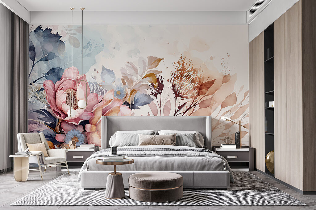 Painting of flowers and leaves Painting of flowers and leaves