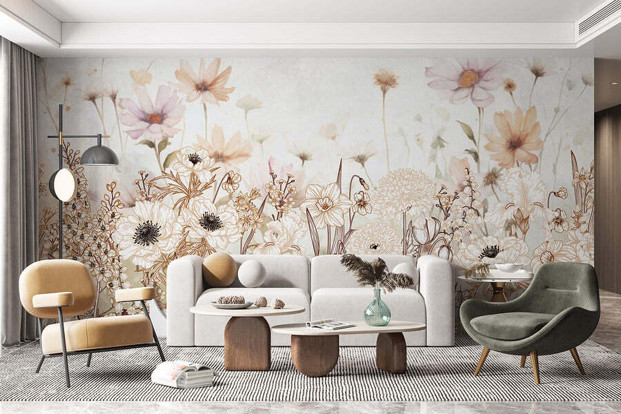 Grande plano de flores