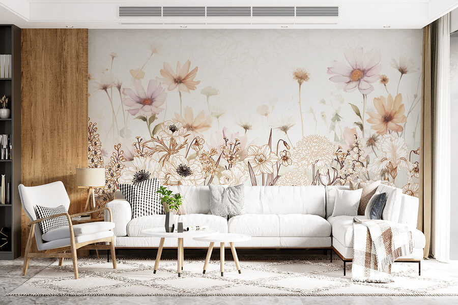 Grande plano de flores