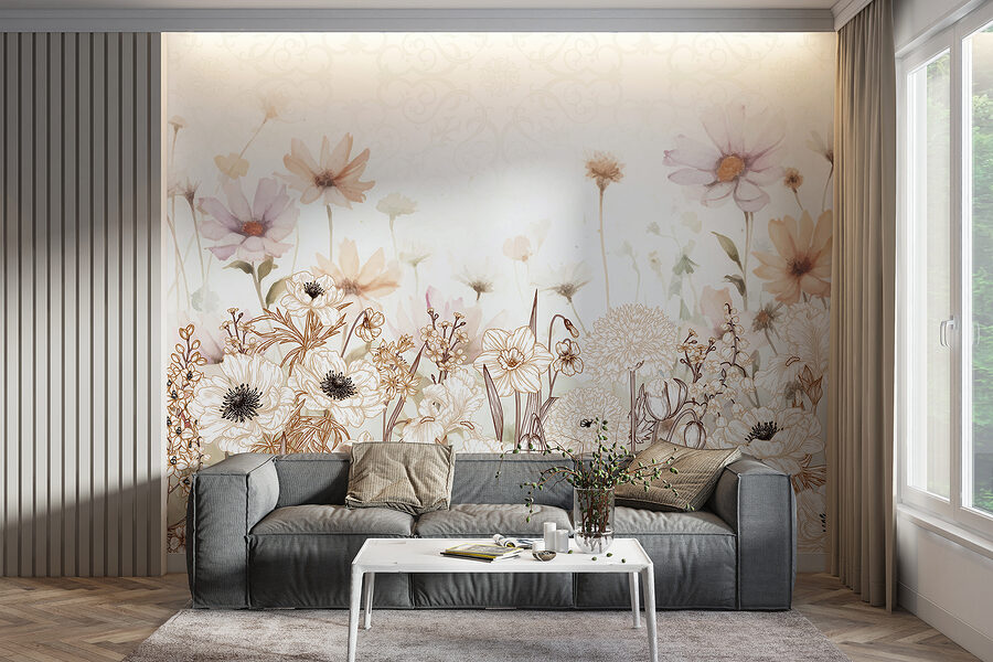 Grande plano de flores