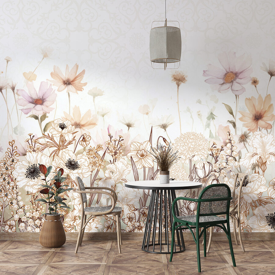 Grande plano de flores