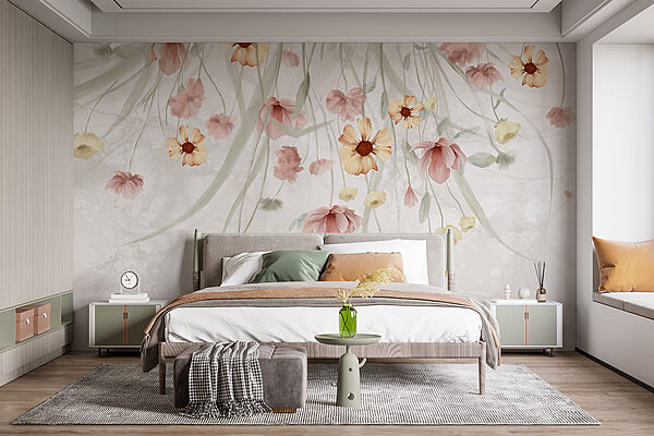 Pintura de flores sobre um fundo branco Pintura de flores sobre um fundo branco