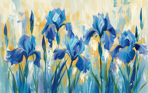 Pintura de flores azuis Pintura de flores azuis
