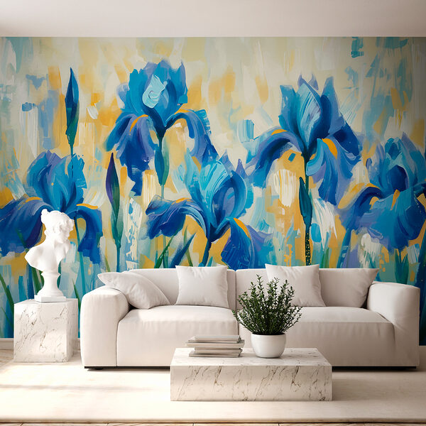 Pintura de flores azuis Pintura de flores azuis