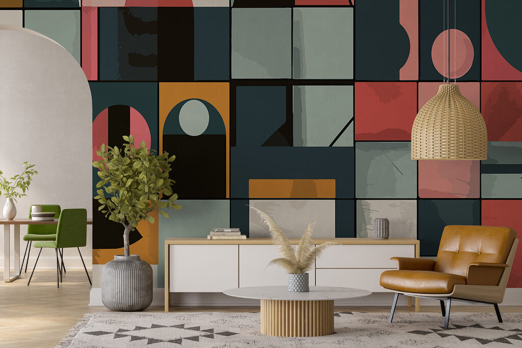 Colorful pattern with different shapes