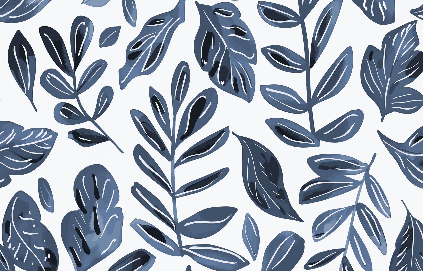 Pattern of blue leaves
