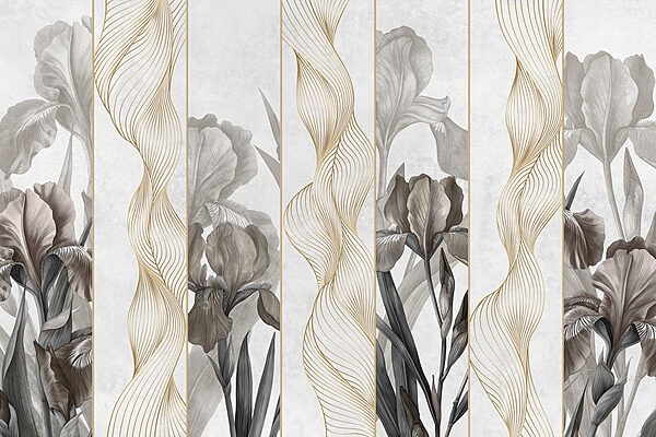 Ondas elegantes e design floral Ondas elegantes e design floral