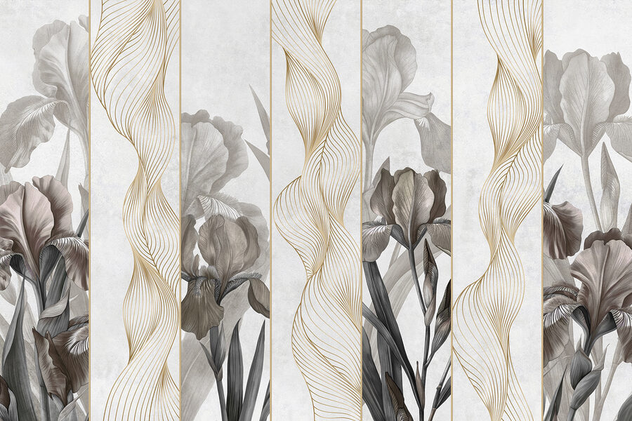 Papel de parede Ondas elegantes e design floral - Image 5
