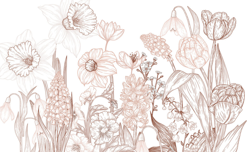 Desenho de flores e folhas Desenho de flores e folhas