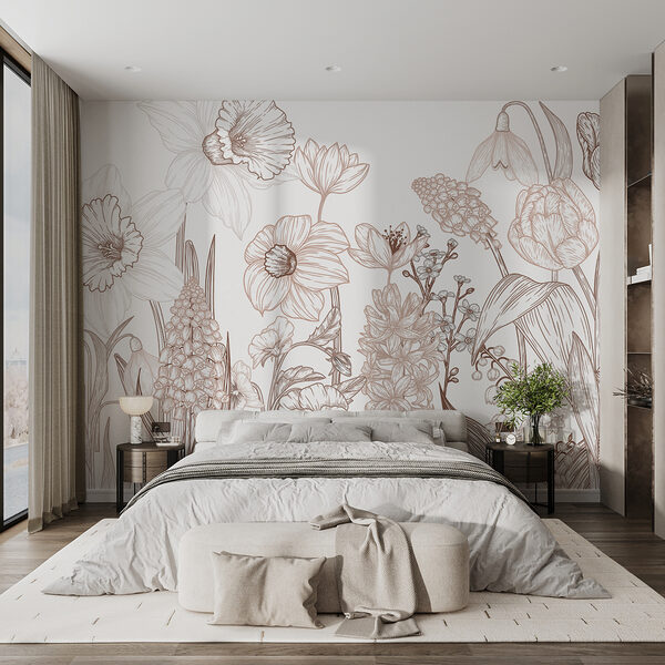 Desenho de flores e folhas Desenho de flores e folhas
