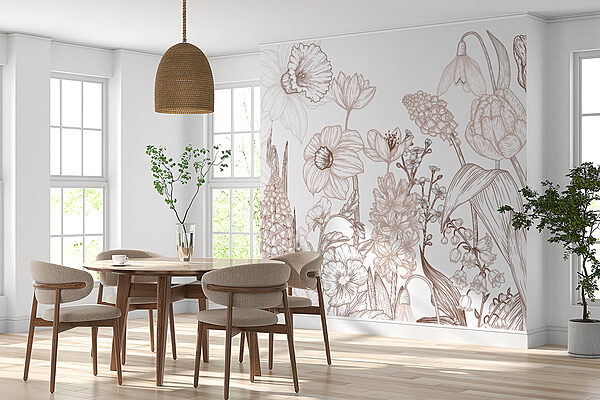 Desenho de flores e folhas Desenho de flores e folhas