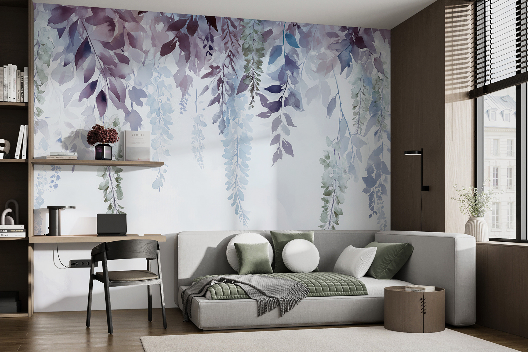 Painting of leaves and flowers