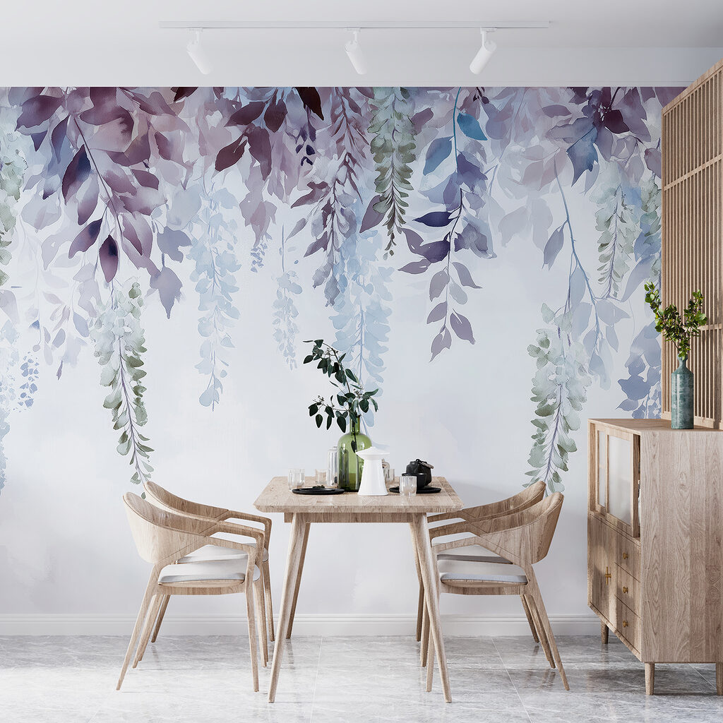 Painting of leaves and flowers