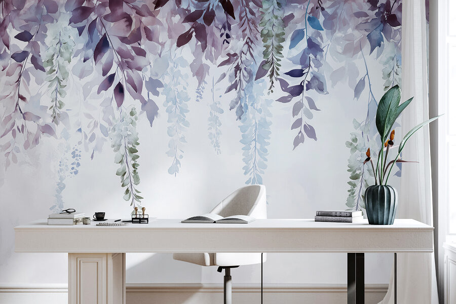 Pintura de folhas e flores Pintura de folhas e flores