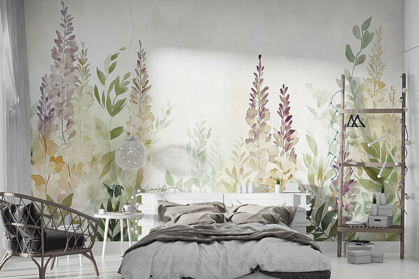 Pintura de flores e folhas Pintura de flores e folhas