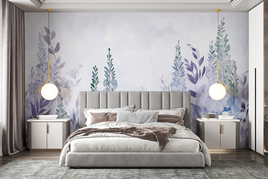Pintura de plantas com folhas