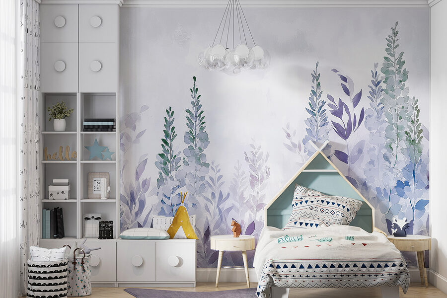 Pintura de plantas com folhas