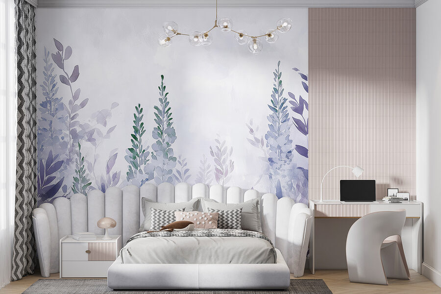 Pintura de plantas com folhas