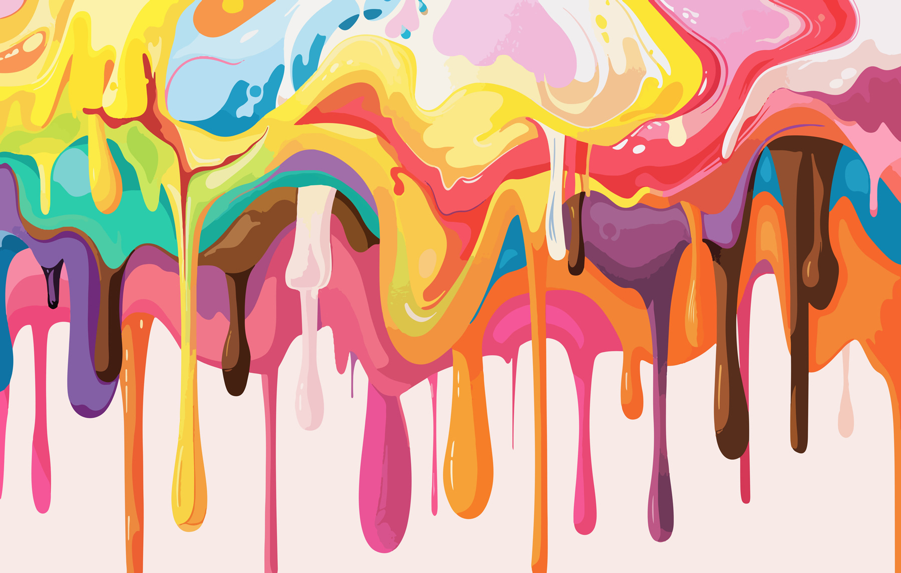 Colorful paint dripping down