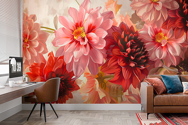 Grupo de flores com um fundo desfocado Grupo de flores com um fundo desfocado