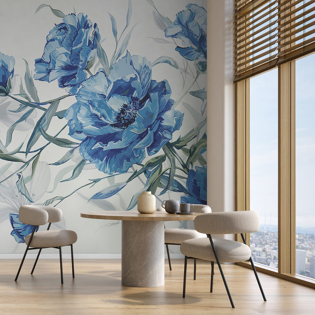 Blue flowers on a white background Blue flowers on a white background