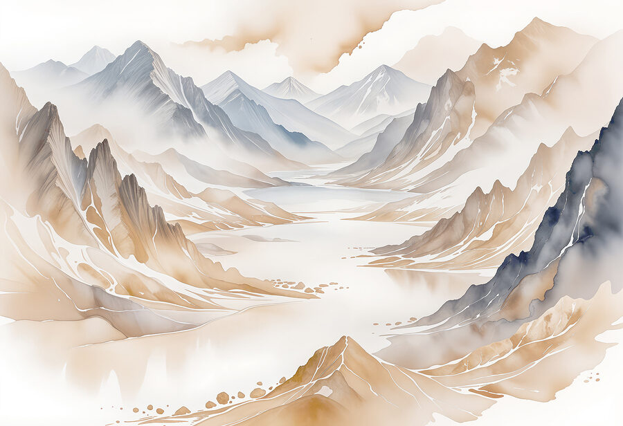 Papel de parede Rio que atravessa um vale de montanhas - Image 7