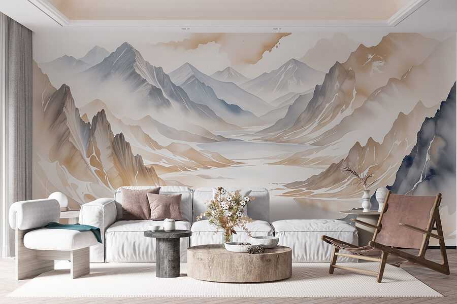 Papel de parede Rio que atravessa um vale de montanhas - Image 3